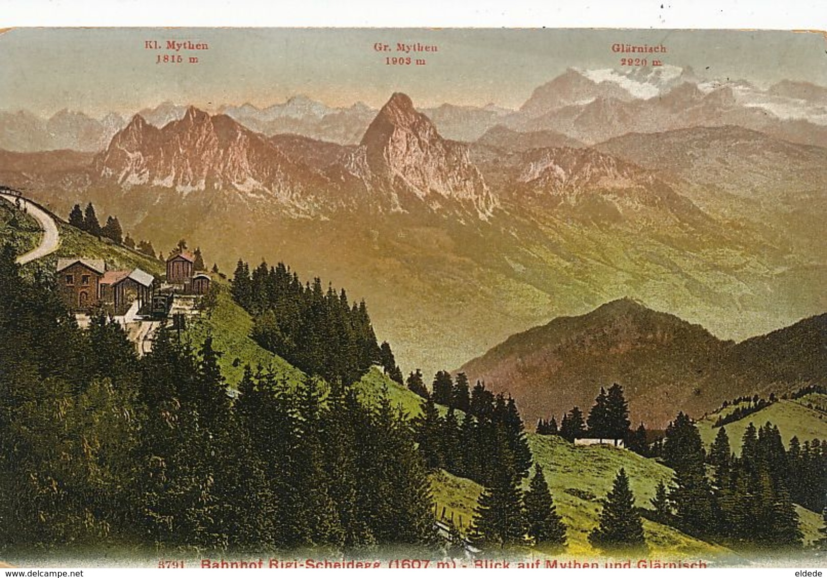 Bahnhof Rigi Scheidegg Blick Auf Mythen Und Glarnisch  . Train. Envoi Berou La Mulotière Tillières Sur Avre Eure - Andere & Zonder Classificatie