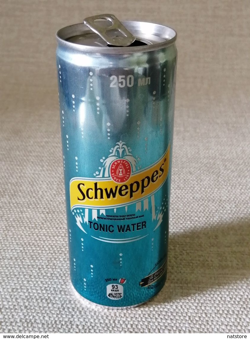 KAZAKHSTAN.  DRINK   "SCHWEPPES"  CAN..250ml. TONIC WATER 2015 - Cannettes