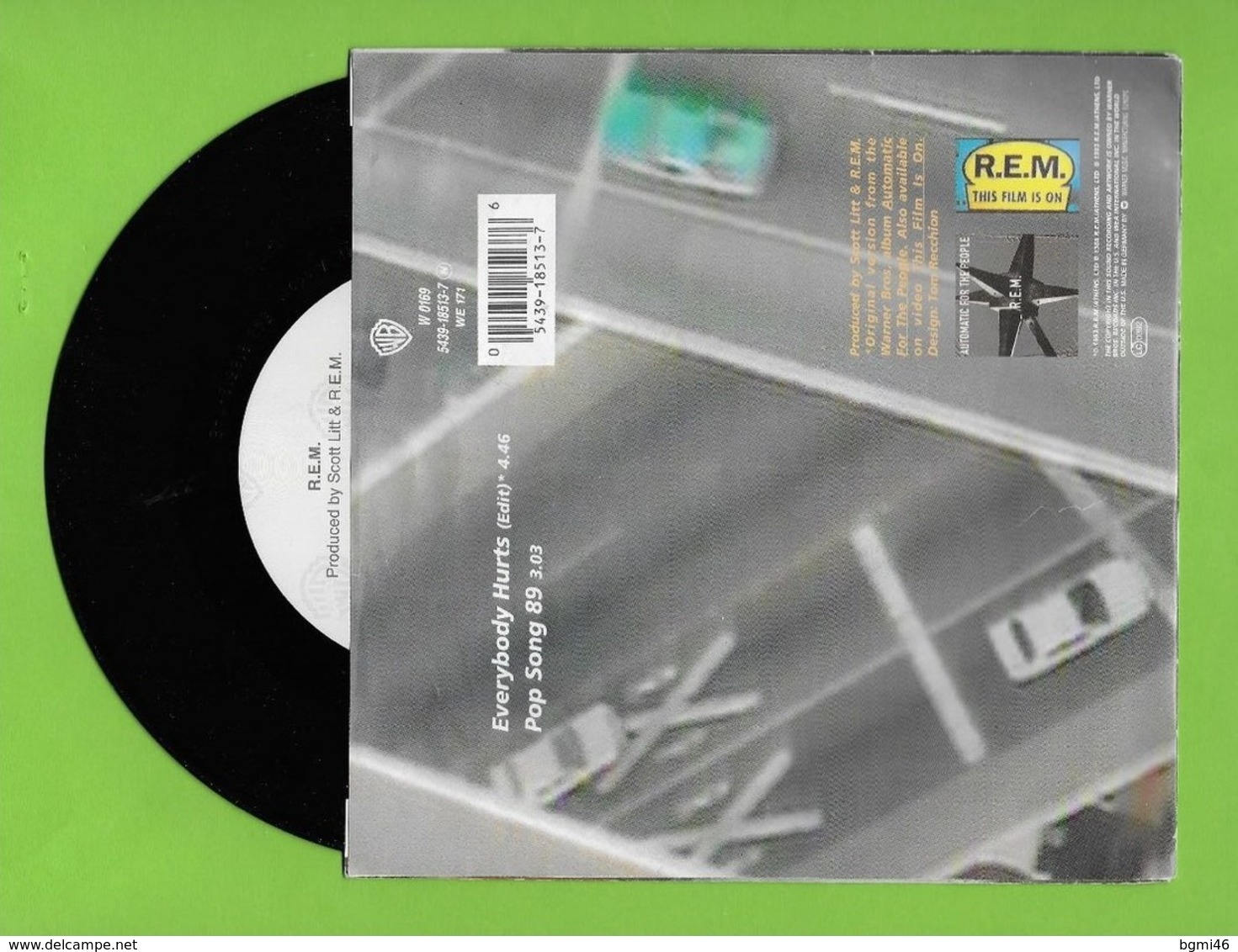 Disque Vinyle 45 Tours :  REM : EVERYBODY HURTS..Scan A  : Voir 2 Scans - Andere & Zonder Classificatie