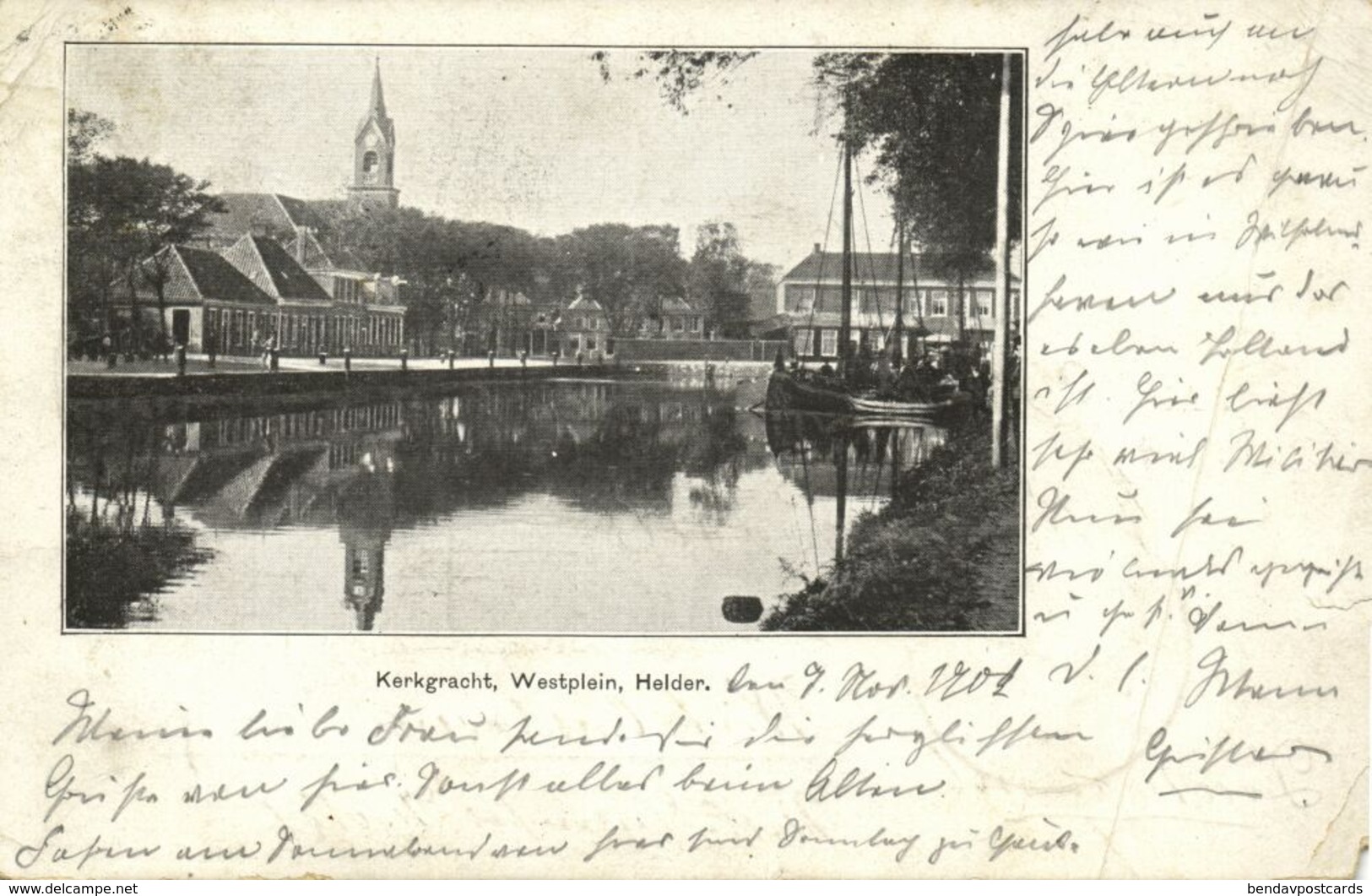Nederland, DEN HELDER, Kerkgracht, Westplein (1902) Ansichtkaart - Den Helder