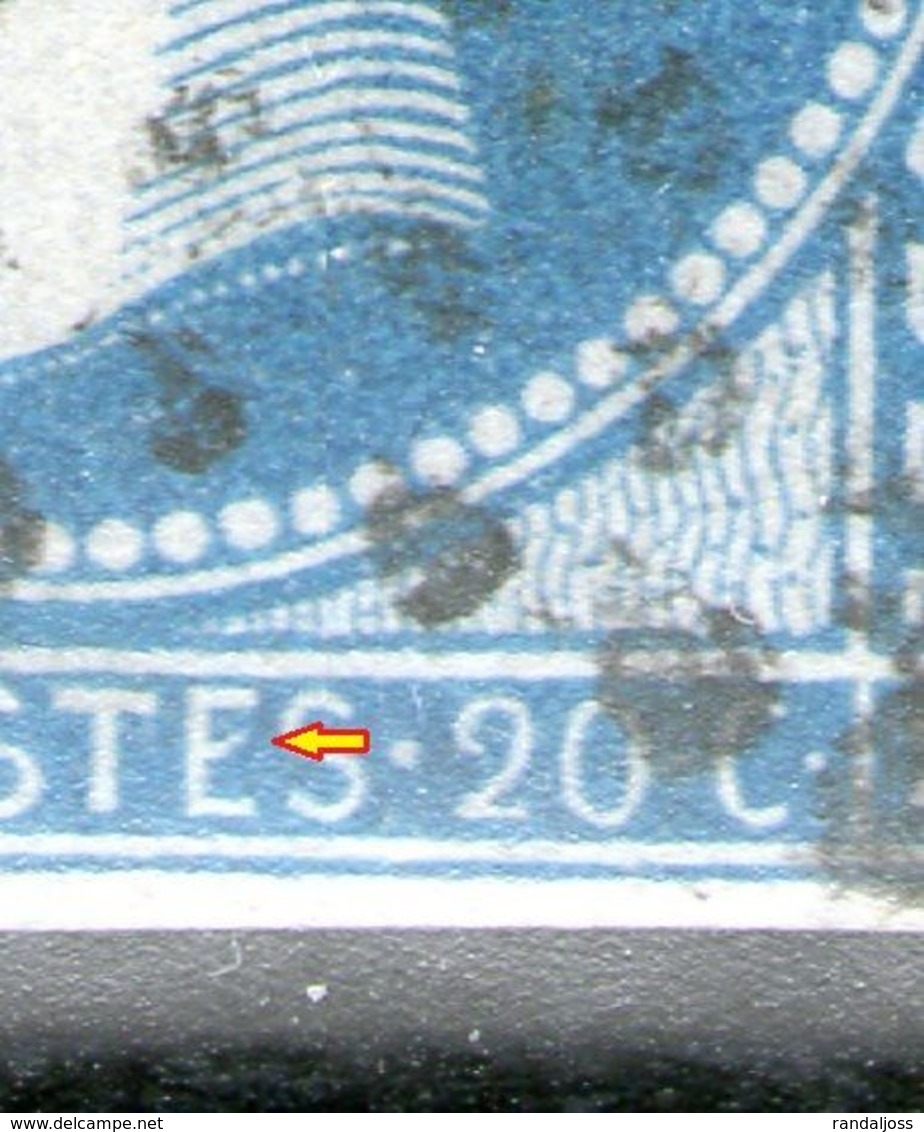 N° 14b_oblitéré _barre Du "E" De Poste Relevé_Etoile_voir Scan - 1853-1860 Napoleone III