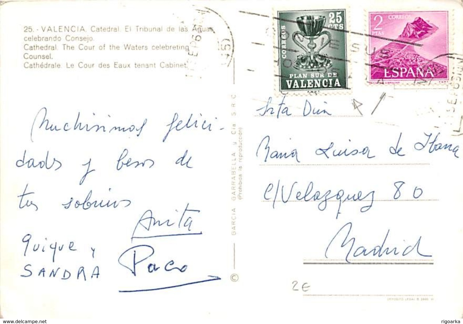 1969.- TARJETA DE VALENCIA A MADRID. ED VAL Nº 5 Y ED 1934 - Lettres & Documents