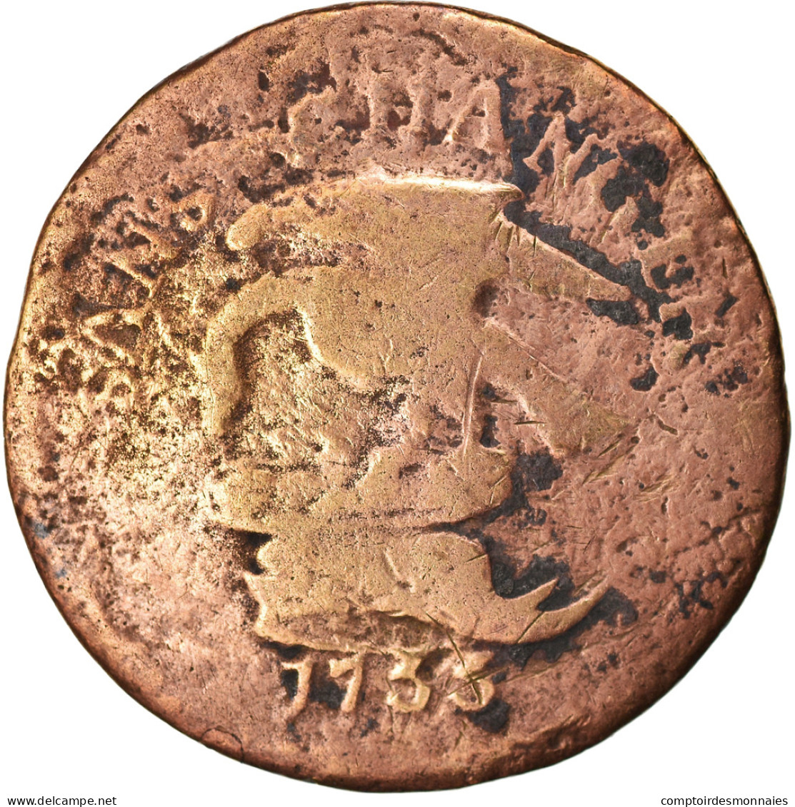 Monnaie, Isle Of Man, Penny, 1733, Pobjoy Mint, B+, Bronze, KM:5a - Île De  Man