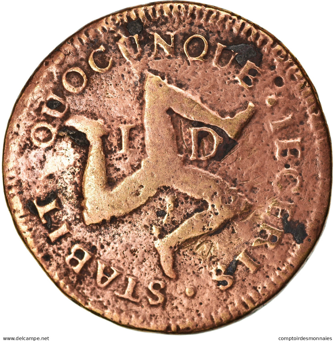 Monnaie, Isle Of Man, Penny, 1733, Pobjoy Mint, B+, Bronze, KM:5a - Eiland Man