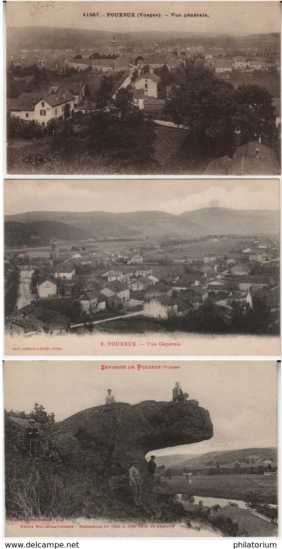 88 POUXEUX   Vue Générale +  La Roche Bruchenaupierre  Ressemble De Loin à Un Crapaud - Pouxeux Eloyes