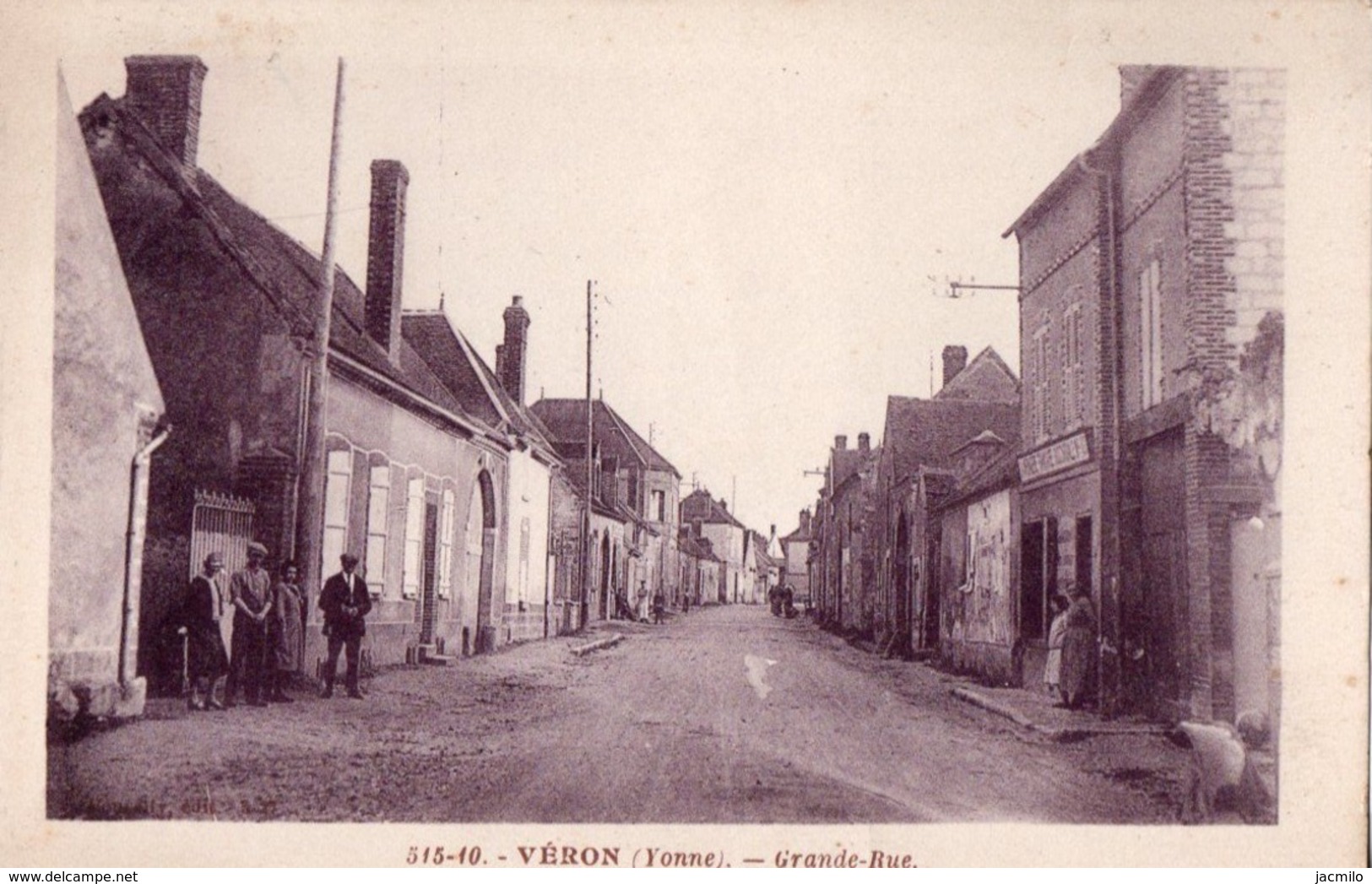 515-10. - VERON  (Yonne). - Grande-Rue. - RARE. ETAT NEUF. A Circulé En 1913 ? Voir SCANS Recto-verso - Veron