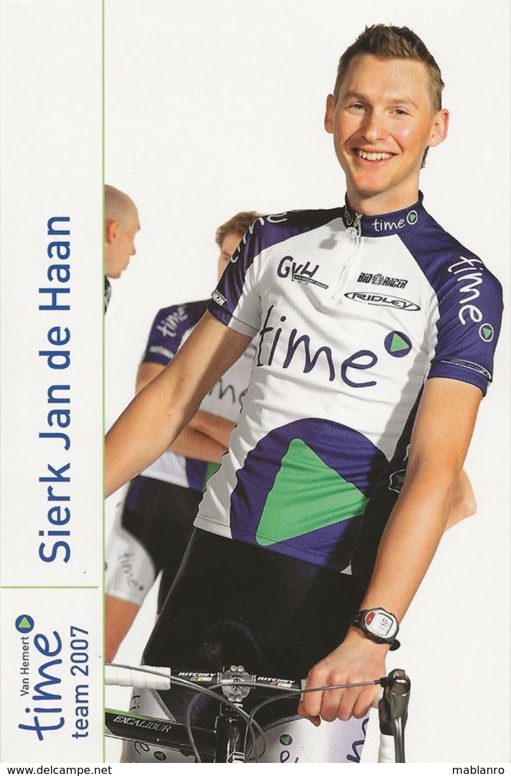 CARTE CYCLISME SIERK JAN DE HAAN TEAM TIME 2007 - Cyclisme