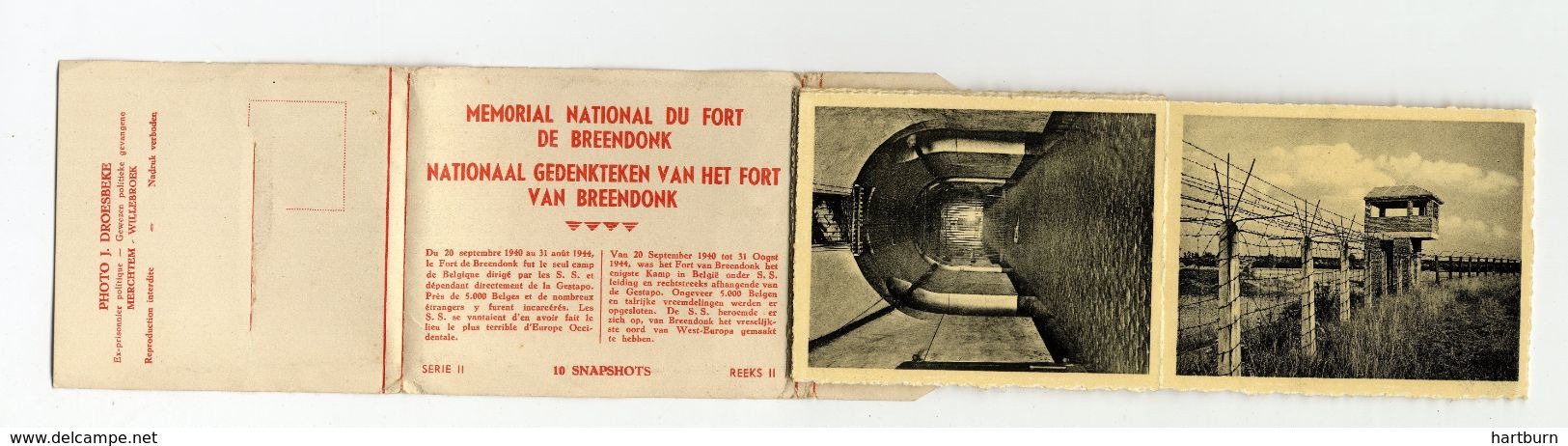 Memerial National Fort Van Breendonk. Boekje Met 10 Snapshots. Serie Twee Anvers - Antwerpen - Oorlog - Willebroek