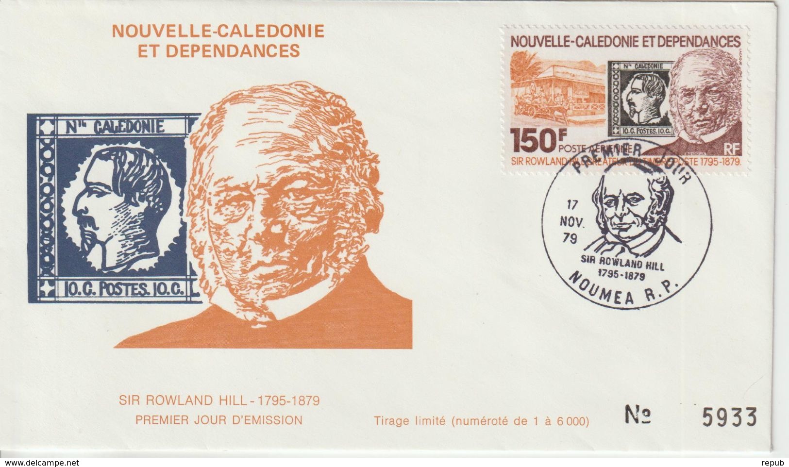 Nouvelle Calédonie FDC 1979 Sir Rowland Hill PA 198 - FDC