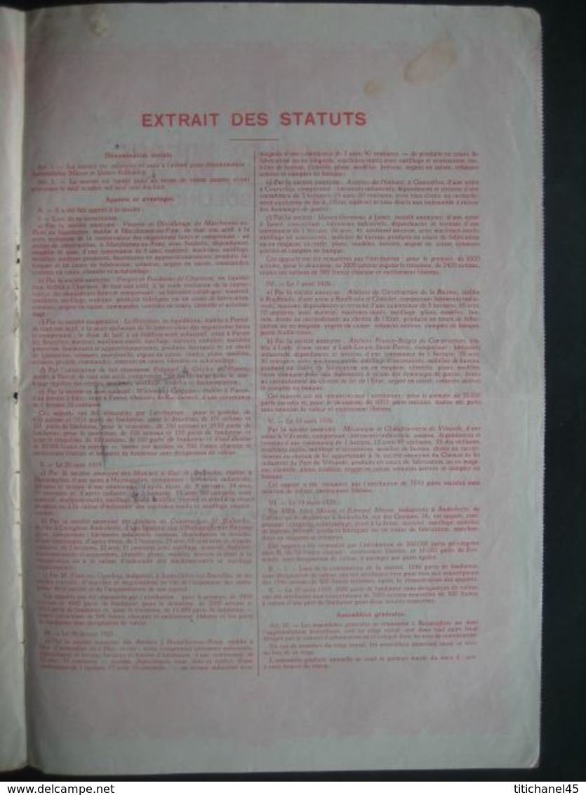 Action De Capital De 1929 BUYSINGHEN - AUTOMOBILES MIESSE ET USINES BOLLINCKX - Automobilismo