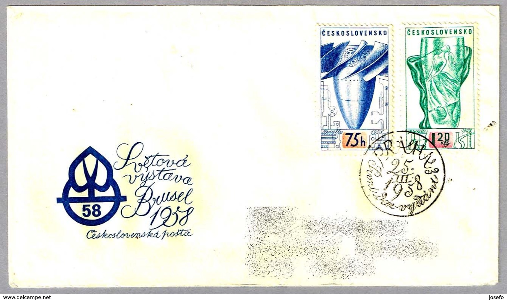 Exposicion Internacional BRUSELAS'58. FDC Praha 1958 - 1958 – Bruxelles (Belgio)