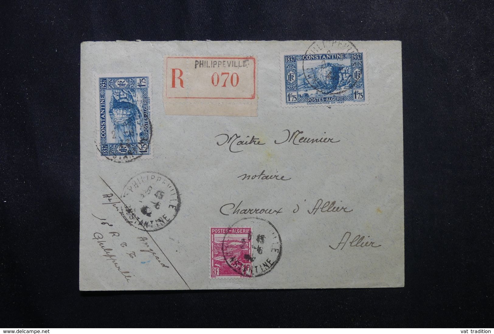 ALGÉRIE - Enveloppe En Recommandé De Constantine Pour La France En 1942 , Affranchissement Plaisant -  L 63607 - Covers & Documents