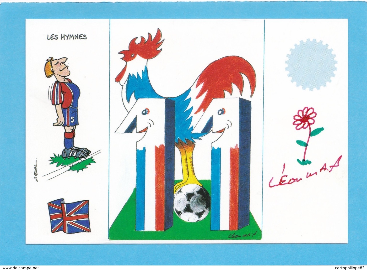 Illustrateur LEON MAX LE MONDIAL FRANCE 1988 FOOTBALL AVEC DEDICACE PERSO DE L'AUTEUR FESTIVAL DE LA CP ENGHIEN - Roussey