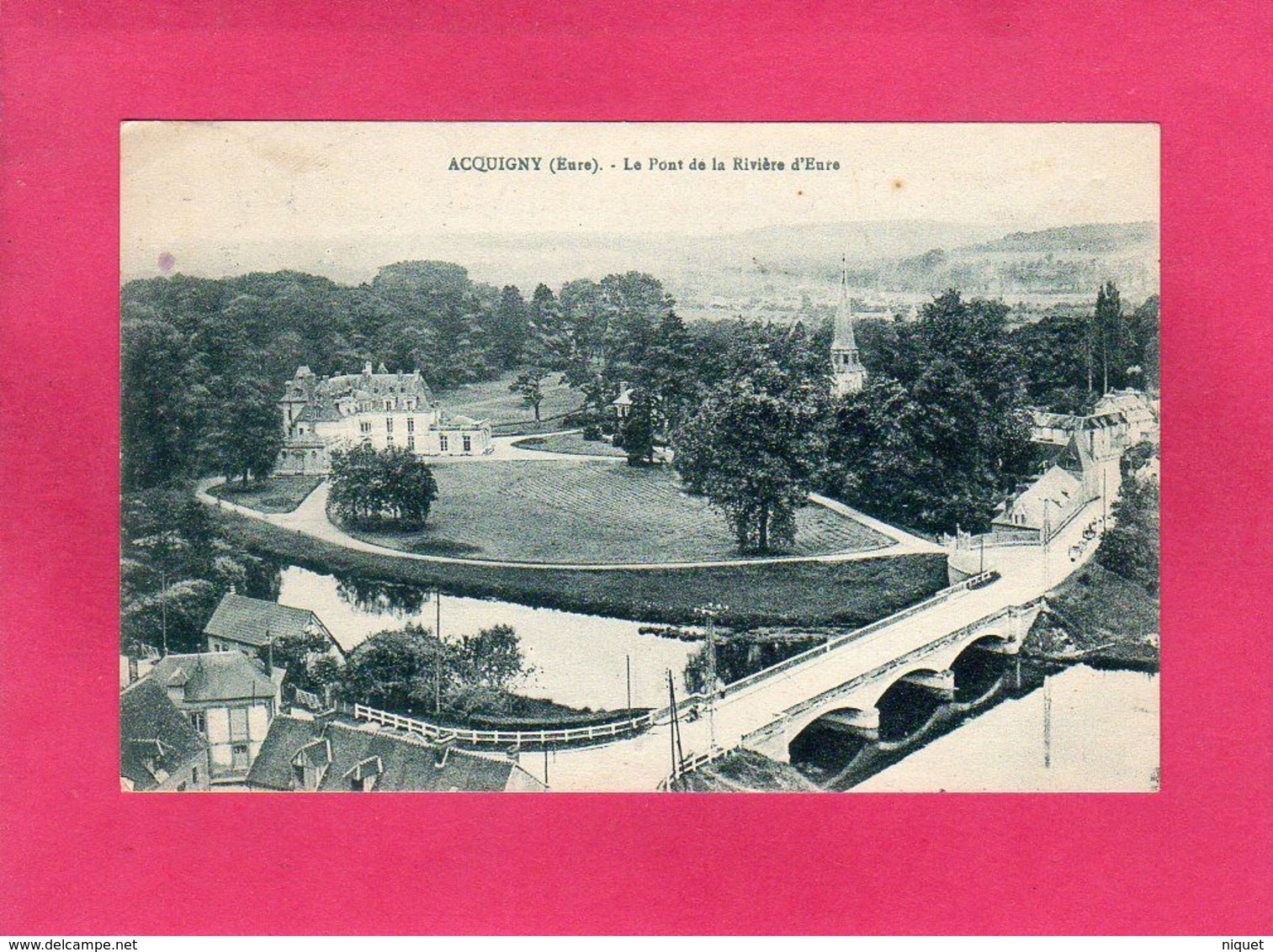 27 Eure, ACQUIGNY, Le Pont De La Rivière D'Eure, Animée, 1931, (Desaix) - Acquigny