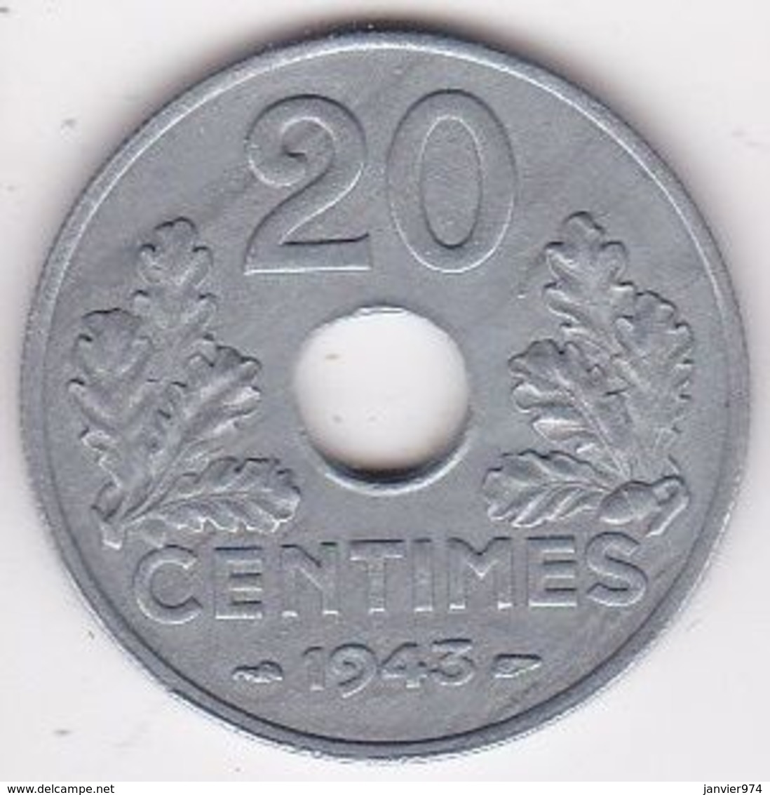 20 Centimes 1943 Etat Français En Zinc , 3,1 G , Superbe - 20 Centimes