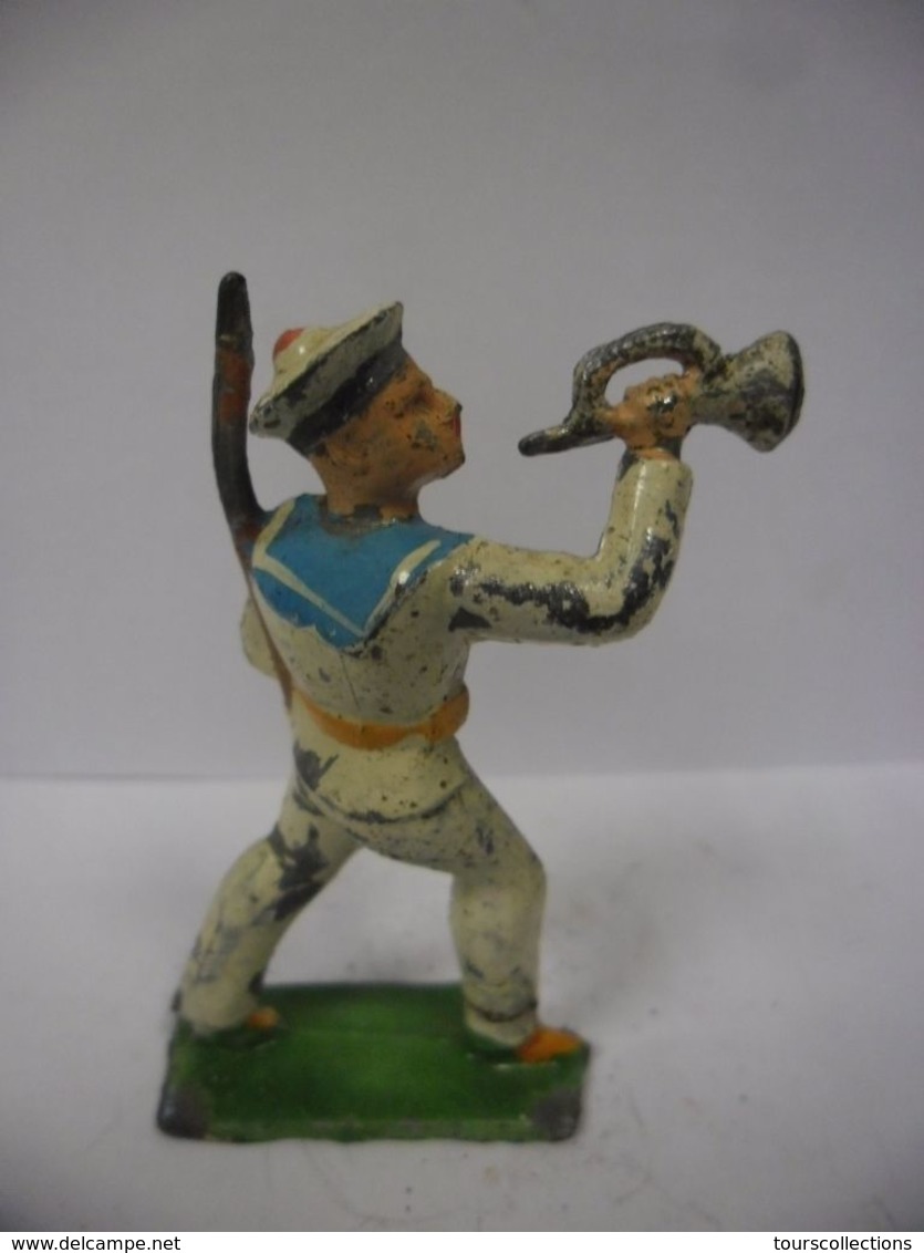 FIGURINE SOLDAT- MARIN MILITAIRE MARINE NATIONALE GM LR DC HR PLOMB CREUX CBG ? - Tin Soldiers