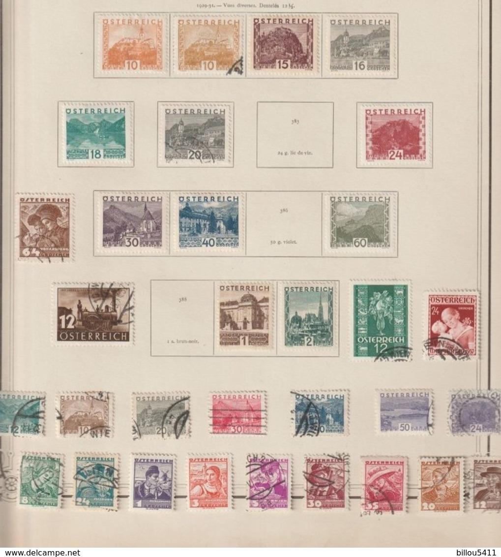 Lot Timbres Autriche ; Österreich ; Autria  Sur Feuille - Collections