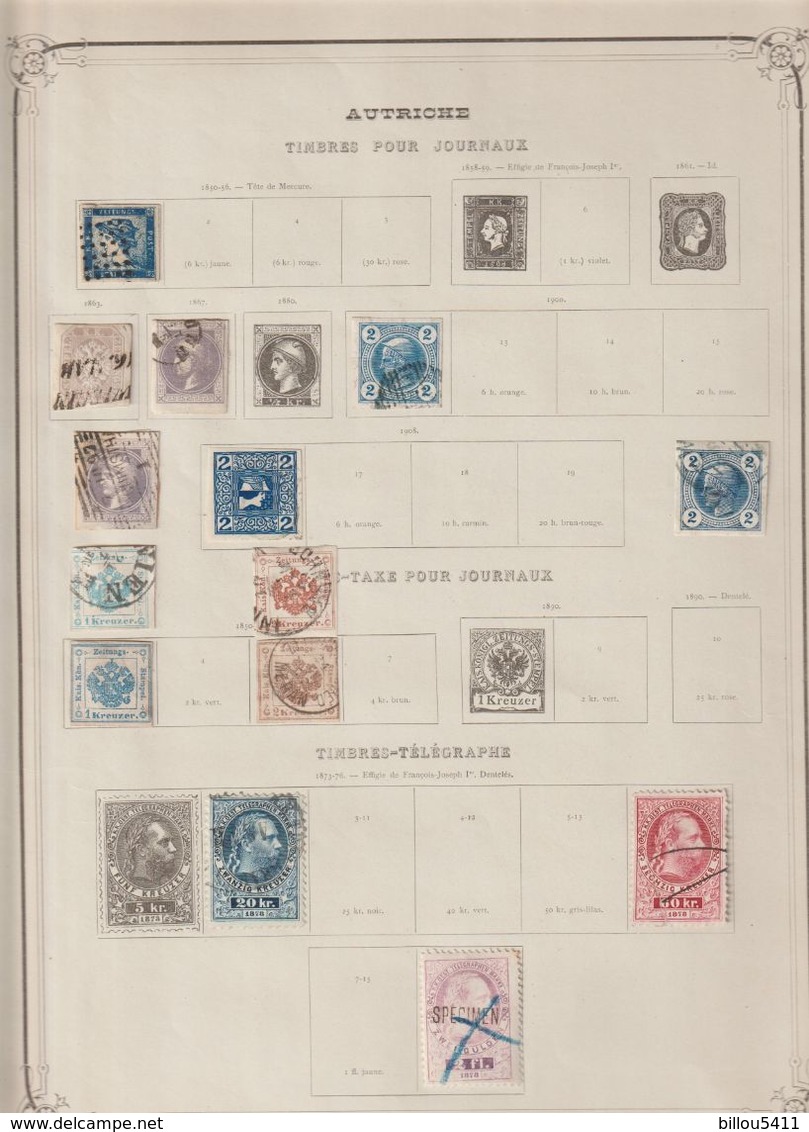 Lot Timbres Autriche ; Österreich ; Autria  Sur Feuille - Collections