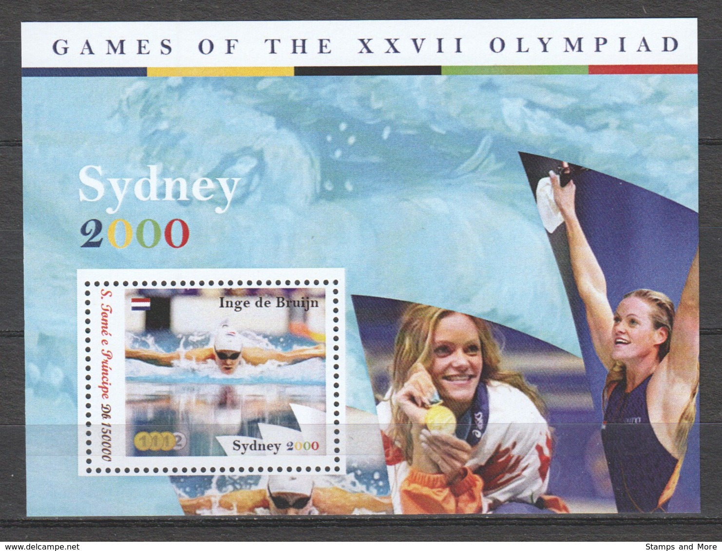 Sao Tome E Principe - MNH Sheet 3 SUMMER OLYMPICS SYDNEY 2000 - SWIMMING - INGE DE BRUIJN - Zomer 2000: Sydney