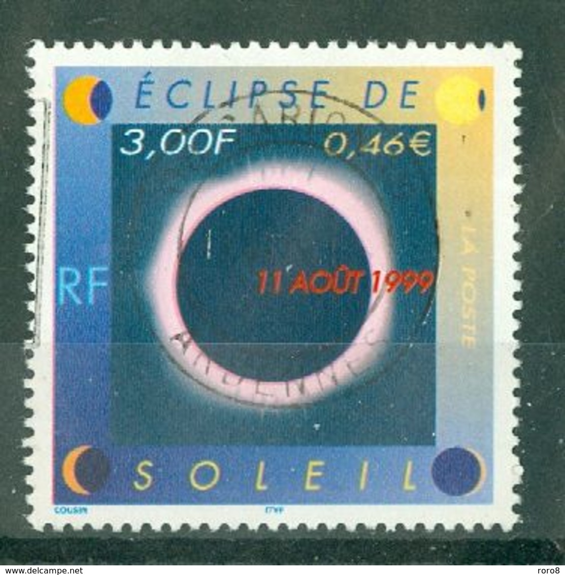 FRANCE - N° 3261 Oblitéré - Eclipse De Soleil, Le 11 Août 1999. La Lune Occultant Le Disque Solaire. - Used Stamps