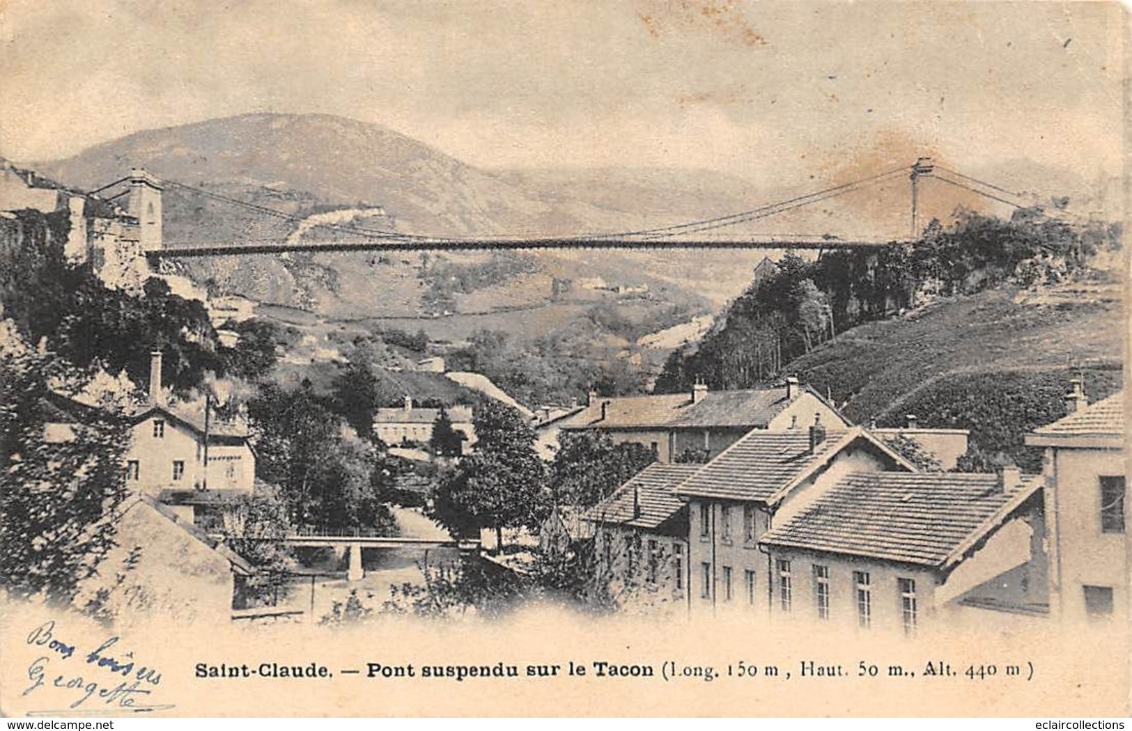 Saint Claude         39         Pont Suspendu Sur Le Tacon       ( Voir Scan) - Saint Claude