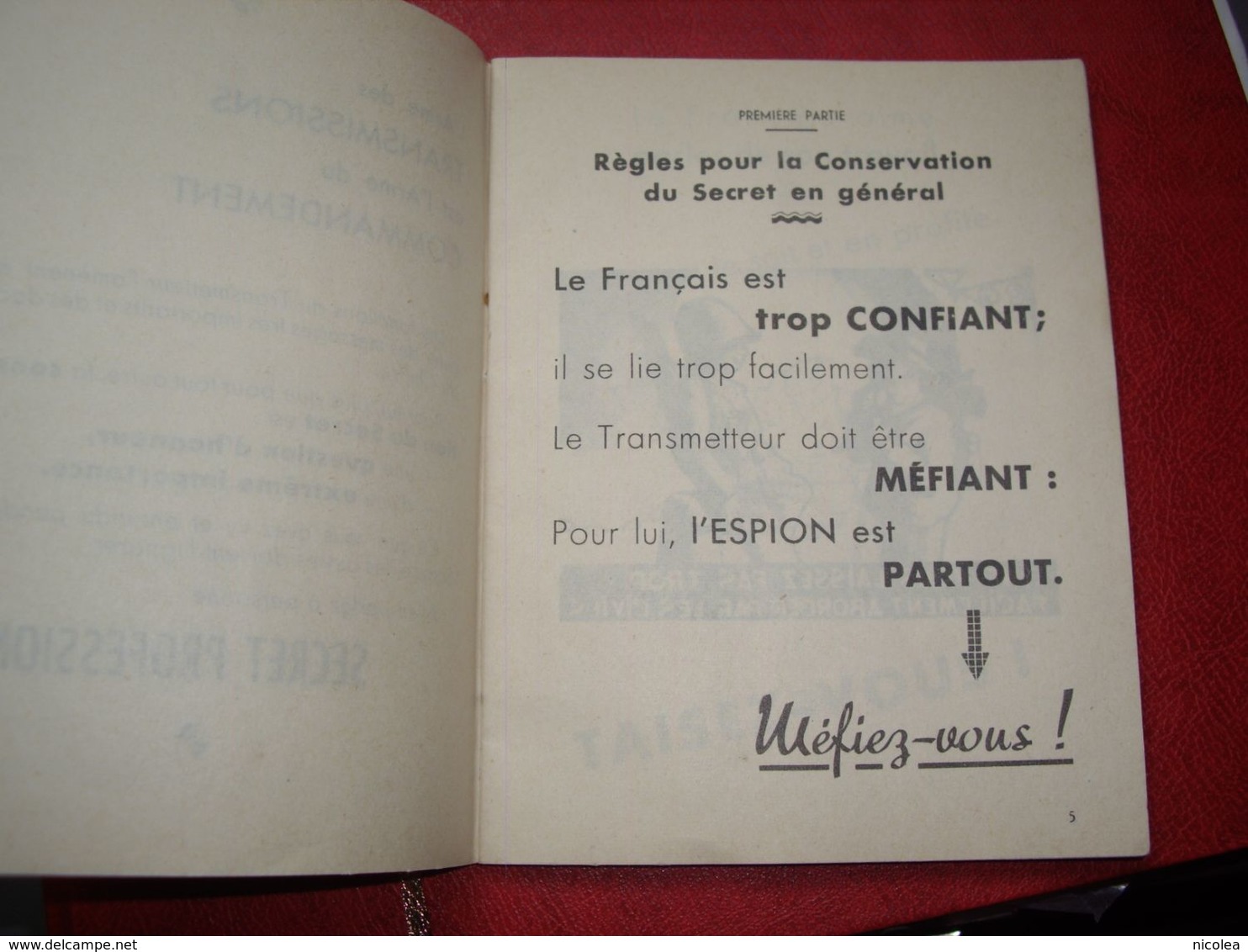 MILITARIA - Direction Des Transmissions - Mémento Sur LA CONSERVATION DU SECRET -ILLUSTRATIONS TRES AMUSANTES 37 PAGES - Documenti