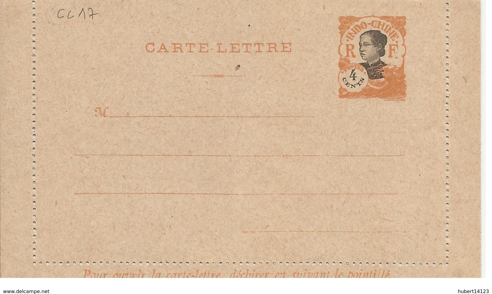 INDOCHINE ENTIER POSTAL ACEP N° CL 16 CARTE LETTRE - Autres & Non Classés