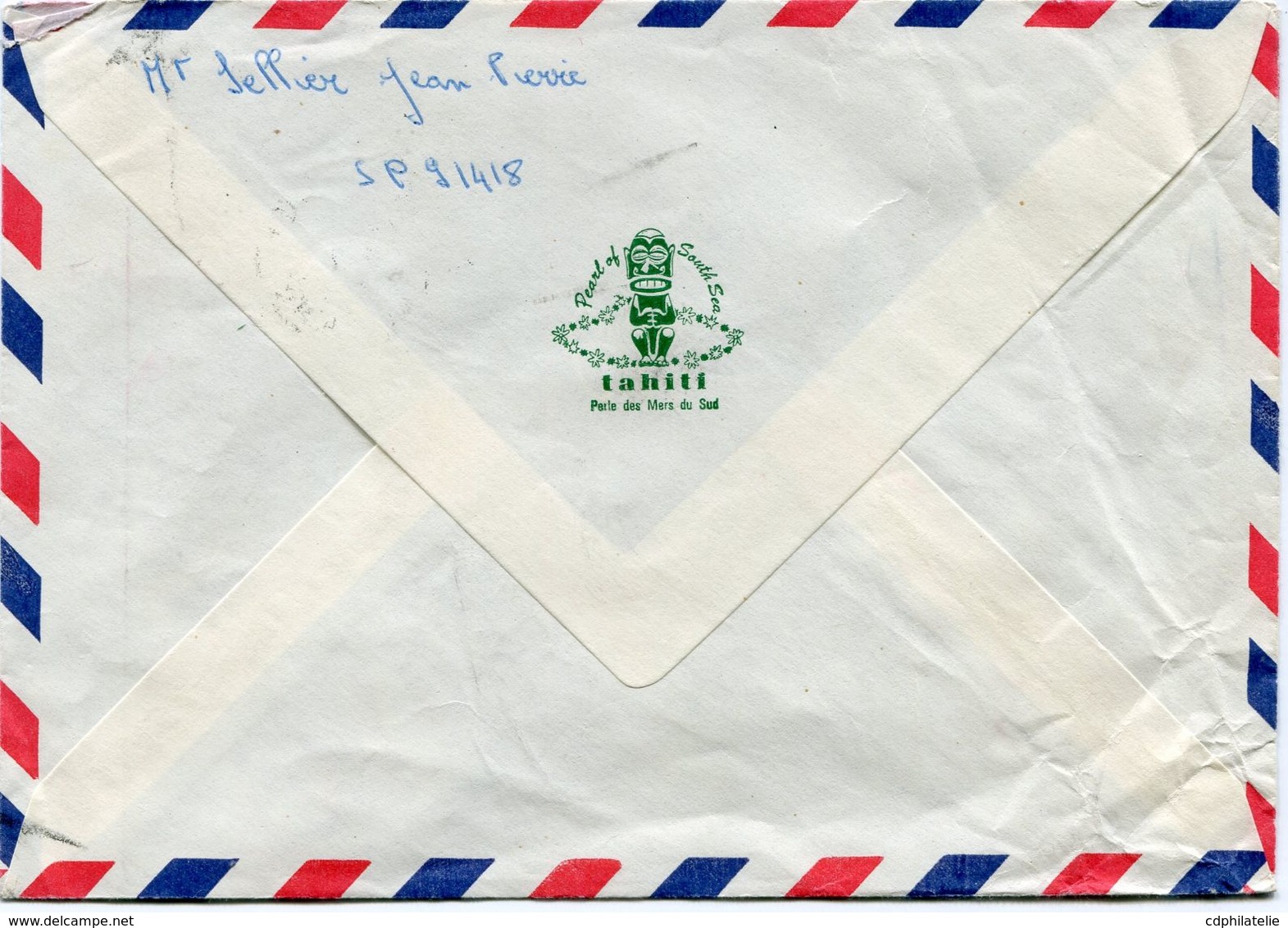 POLYNESIE FRANCAISE LETTRE PAR AVION DEPART PAPEETE 7-8-1972 POLYNESIE FRANCAISE POUR LA FRANCE - Lettres & Documents