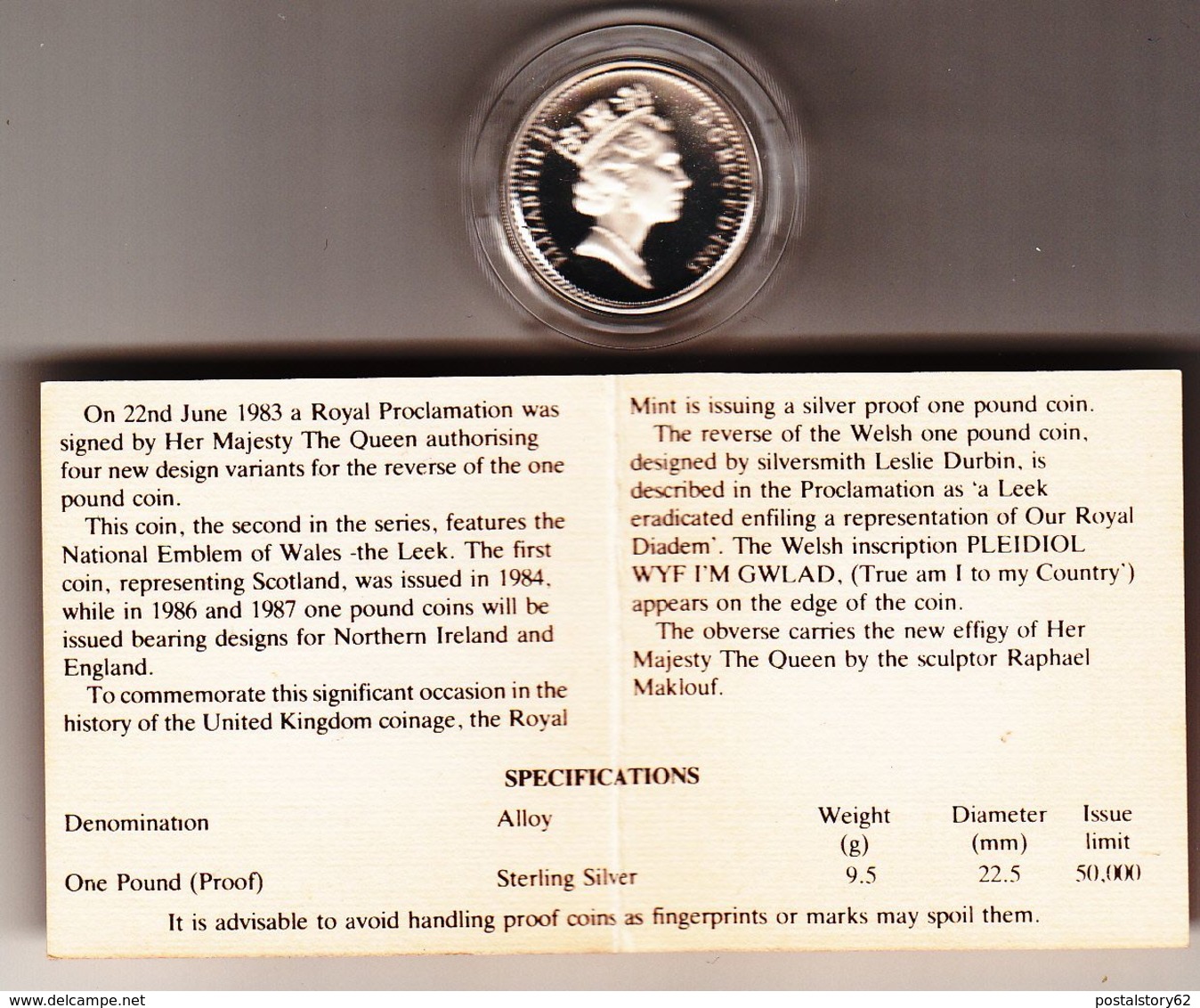 1985 Regno Unito,Royal Mint Proof £1 Coin " Welsh Porro " - Mint Sets & Proof Sets