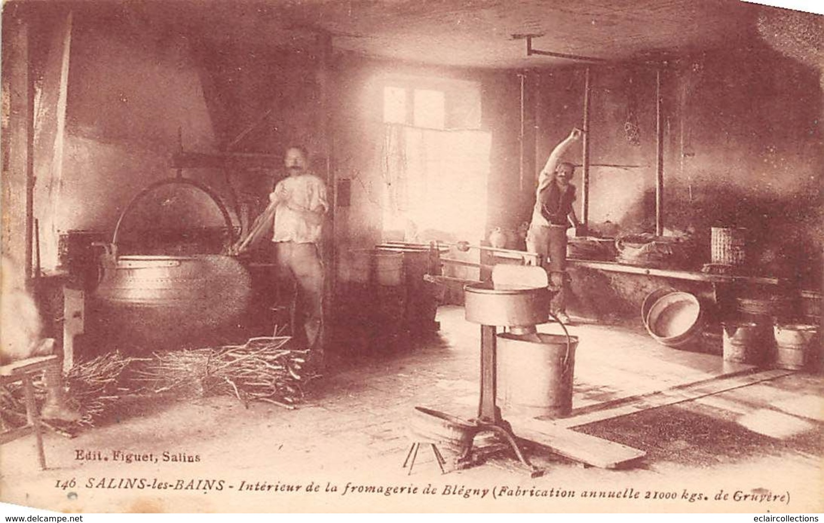 Salins Les Bains         39        Intérieur De La Fromagerie De Blégny  Fabrication Du Gruyère         ( Voir Scan) - Andere & Zonder Classificatie