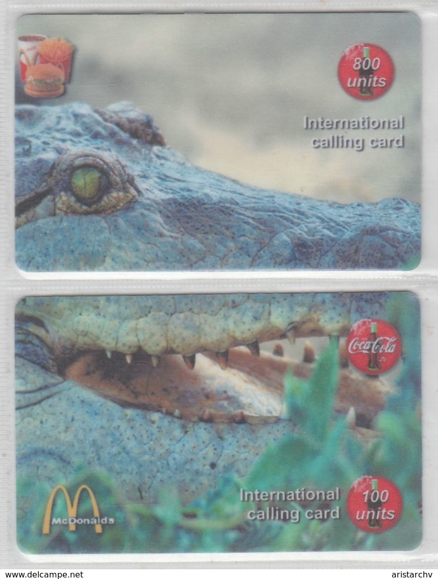 ISRAEL CROCODILE 20 PUZZLES OF 4 PHONE CARDS - Krokodillen En Alligators