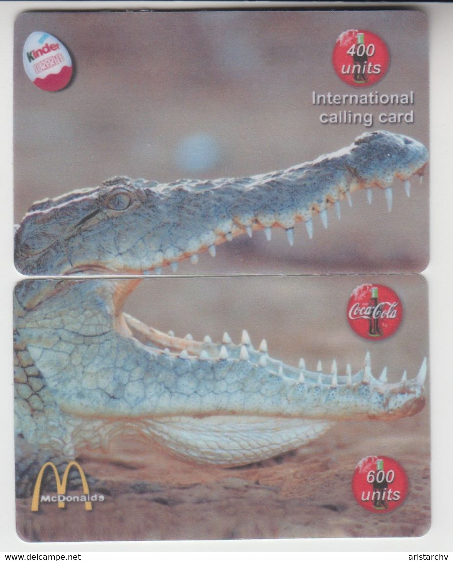 ISRAEL CROCODILE 20 PUZZLES OF 4 PHONE CARDS - Krokodillen En Alligators