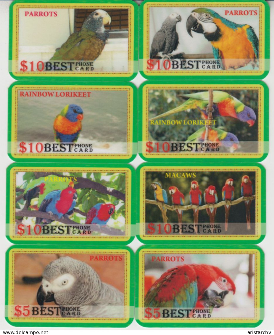 USA BIRD PARROT SET OF 24 CARDS - Papageien