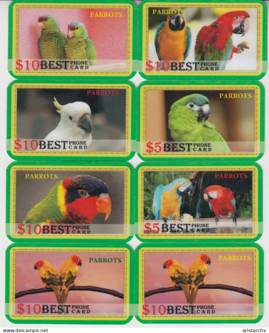 USA BIRD PARROT SET OF 24 CARDS - Papageien