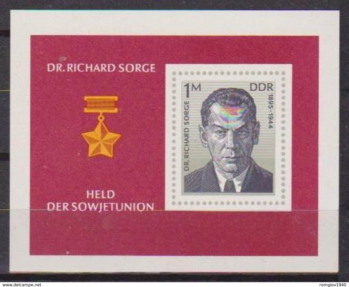 GERMANIA DEMOCRATICA DDR FOGLIETTI 1976 RICHARD SORGE UNIF. BF 44 MNH XF - 1st Day – FDC (sheets)