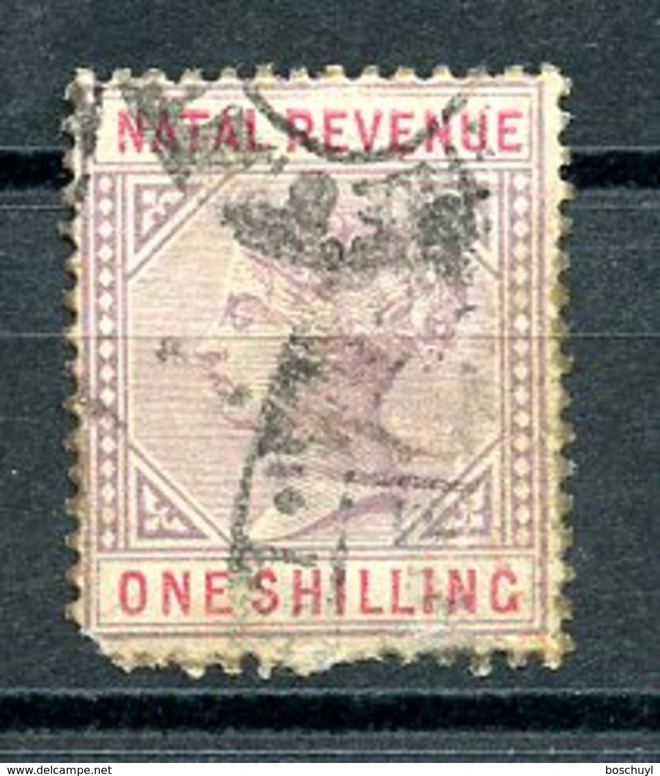 Natal, Revenue, 1 Sh., Violet / Red, Used, Michel ? - Natal (1857-1909)