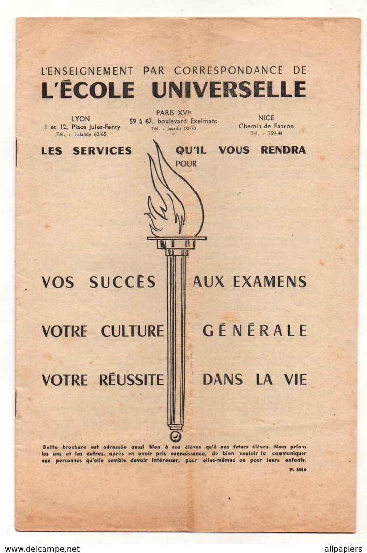 Brochure L'enseignement Par Correspondance De L'école Universelle Les Services Qu'il Vous Rendra - Sin Clasificación