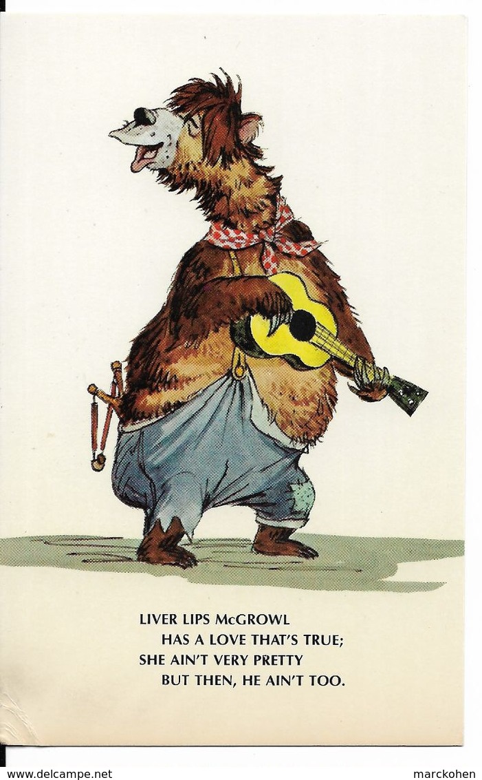 WALT DISNEY WORLD : ORIGINAL SKETCHES FOR "THE COUNTRY BEAR JAMBOREE" - Liver Lips McGrowl. CPSM. - Disneyworld