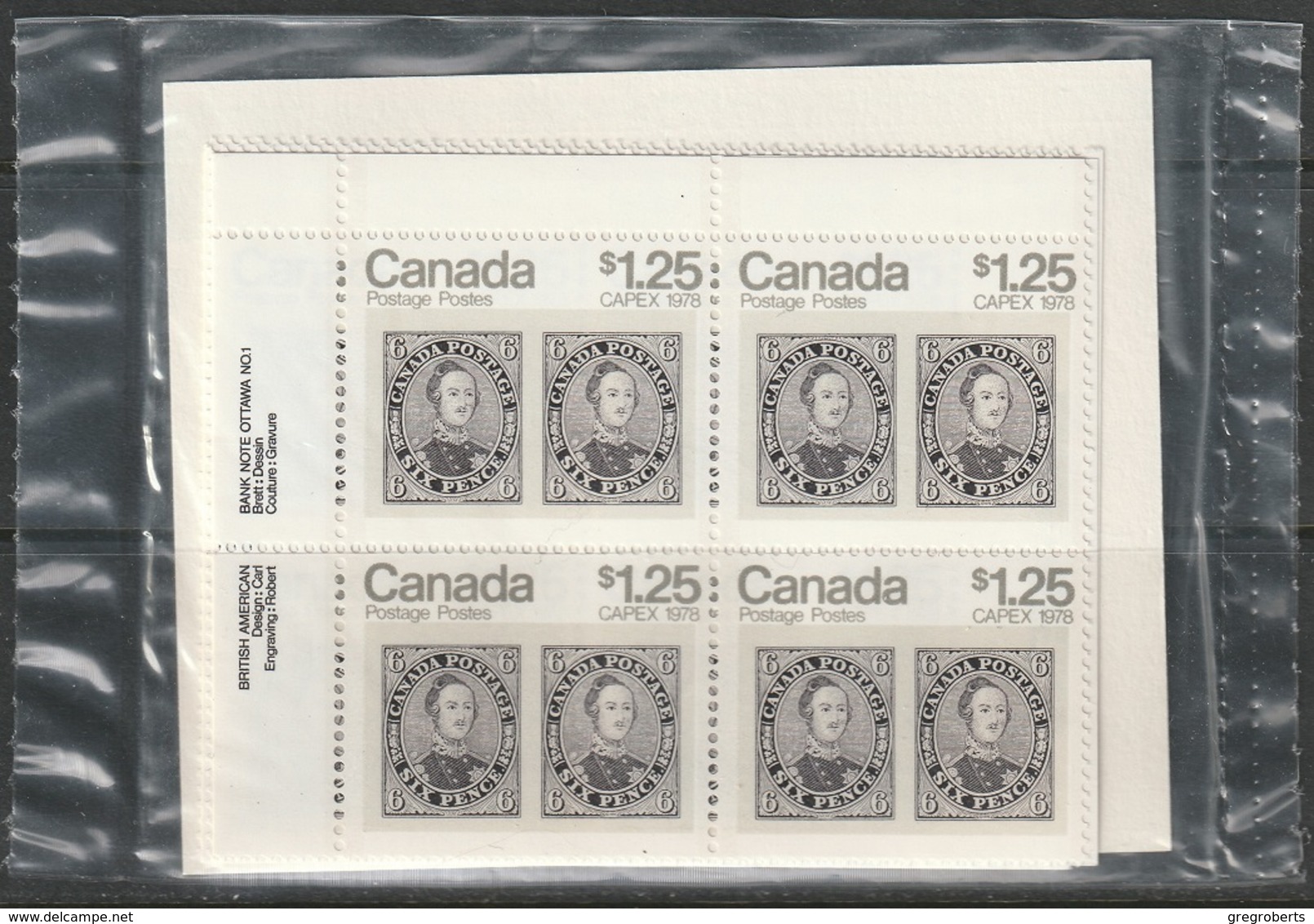 Canada Sc 756 Complete Plate Block Set MNH - Blocks & Sheetlets