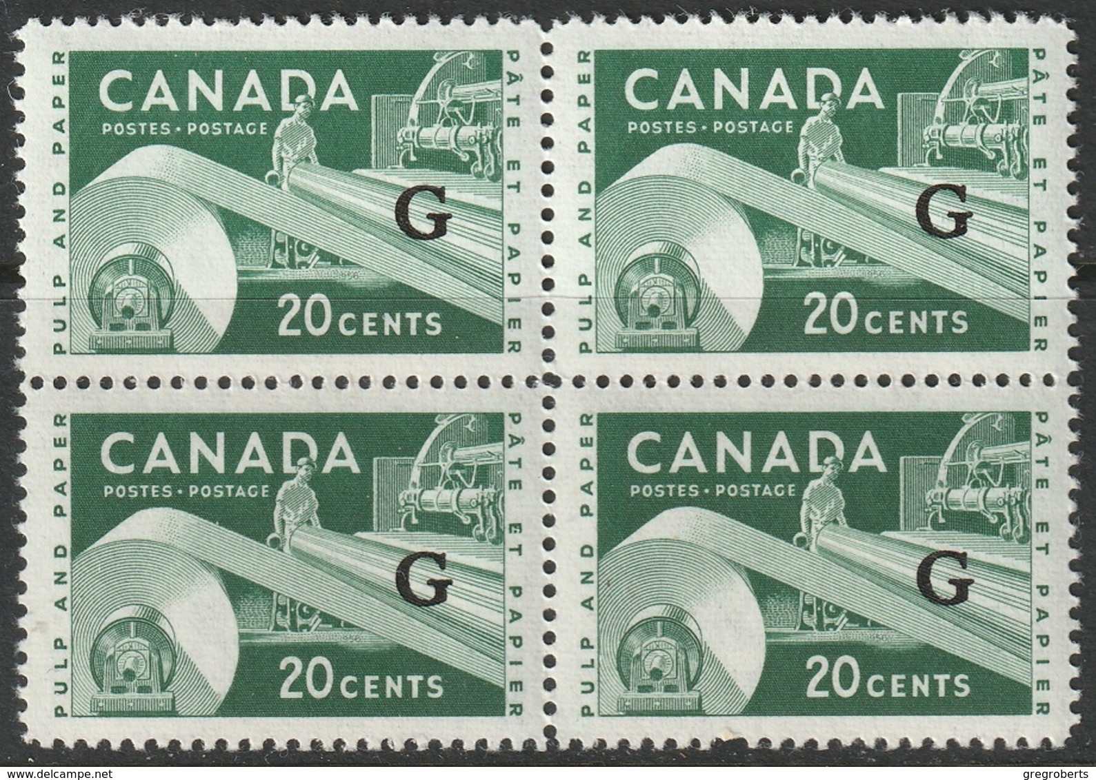 Canada Sc O45 Official Block Of 4 MNH - Surchargés