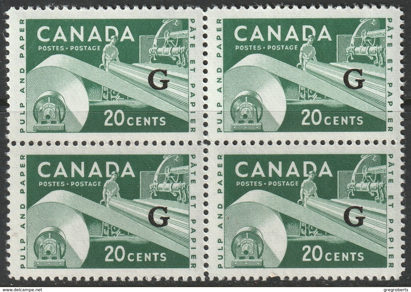 Canada Sc O45 Official Block Of 4 MNH - Overprinted