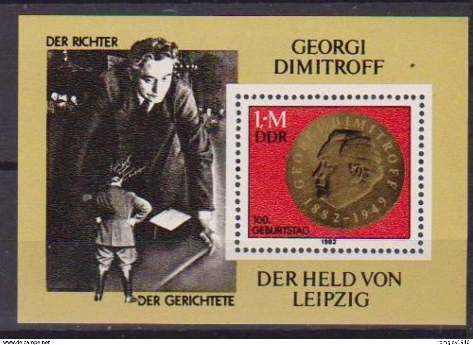 GERMANIA DEMOCRATICA DDR FOGLIETTI 1982 GEORGI M.DIMITROW UNIF. BF 68 MNH XF - 1° Giorno – FDC (foglietti)