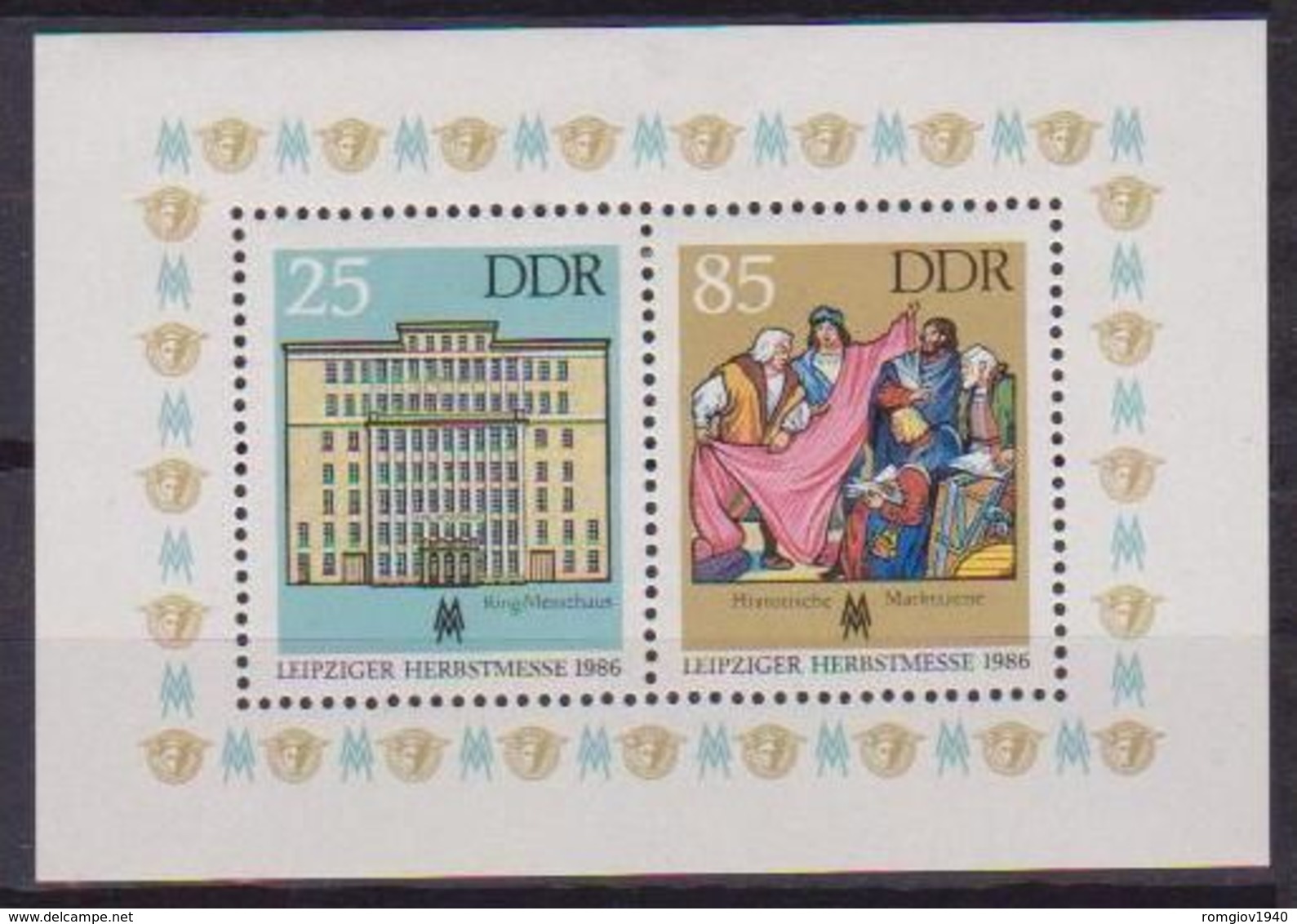 GERMANIA DEMOCRATICA DDR FOGLIETTI 1986 FIERA AUTUNNALE DI LIPSIA UNIF. BF 85 MNH XF - 1° Giorno – FDC (foglietti)