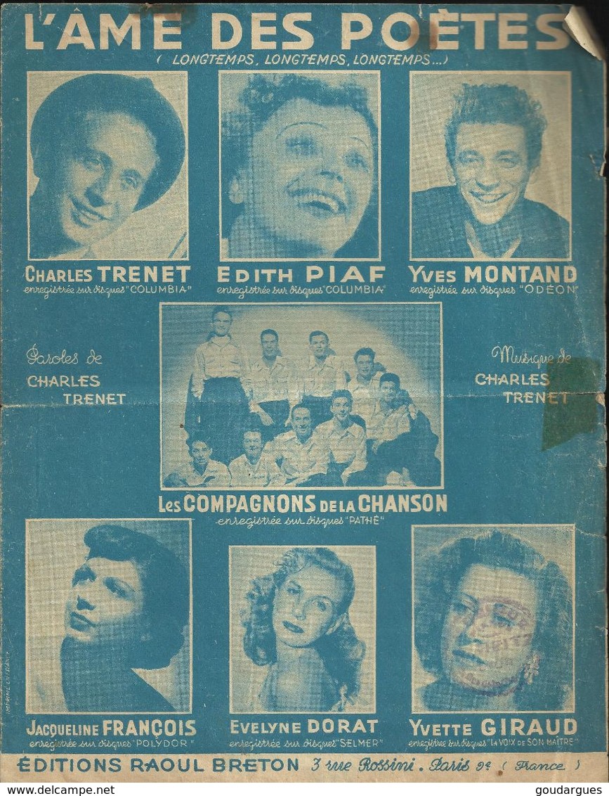 L'âme Des Poètes" (Longtemps, Longtemps, Longtemps....)Paroles Et Musique De Charles Trénet - Edith Piaf, Yves Montand - Chant Soliste