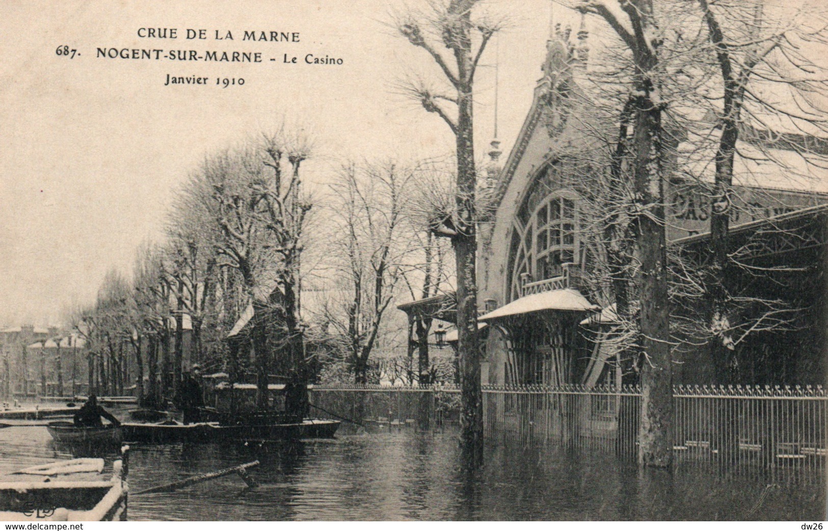 Crue De La Marne En Janvier 1910 - Nogent-sur-Marne, Le Casino- Carte E.L.D. Non Circulée N° 687 - Floods