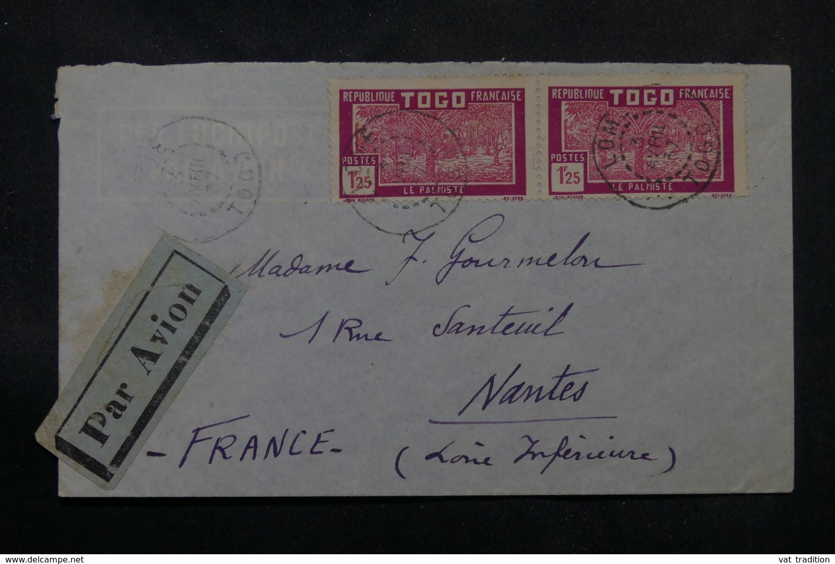 TOGO - Enveloppe De Lome Pour La France En 1937 Par Avion, Affranchissement Plaisant -  L 63693 - Briefe U. Dokumente
