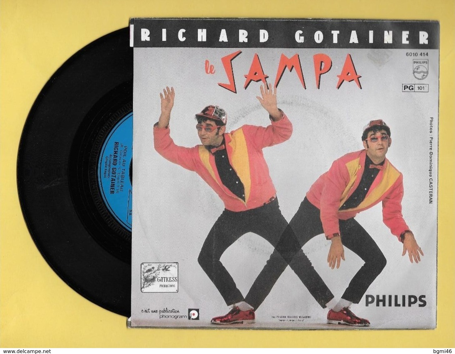 Disque Vinyle 45 Trs :  RICHARD GOTAINER :  POIL AU TABLEAU..Scan A  : Voir 2 Scans - Sonstige & Ohne Zuordnung