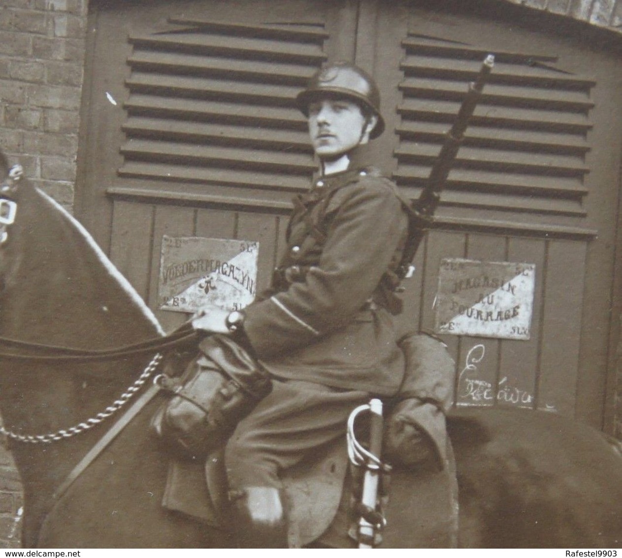 Photox2 ABL CHASSEUR A CHEVAL Uniforme Cavalerie Circa 1925 Belgische Leger Armée Belge Militaria Sabre Sword - Guerre, Militaire