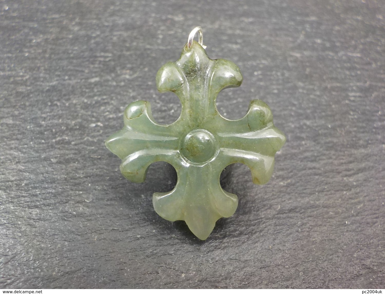 Necklace Pendant. Grade A Jadeite Jade Heraldic Cross Pendant With Certificate. Gift, Jewelry, Free Shipping. - Ethnics