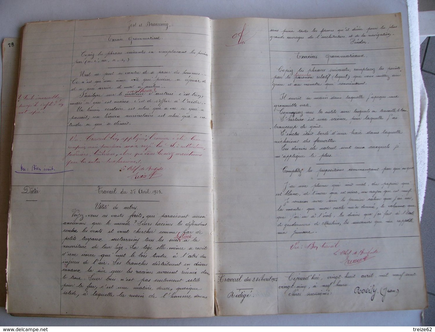 GENDARMERIE NATIONALE Cahier d' Instruction 1925 Saint-Nazaire Proces-verbaux meurtre infanticide vol Pornichet évasion